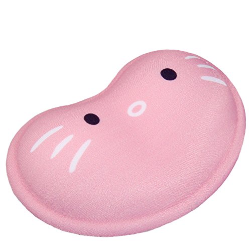 HIMRY weiche Handballen Auflage, Ergonomisch geformte Silikon Handauflage, Gel Handgelenkauflage mit Lustigem Cartoon Motiv, Rutschfeste Flex Auflage, Rosa Katze, KXC5113 pinkcat - 2