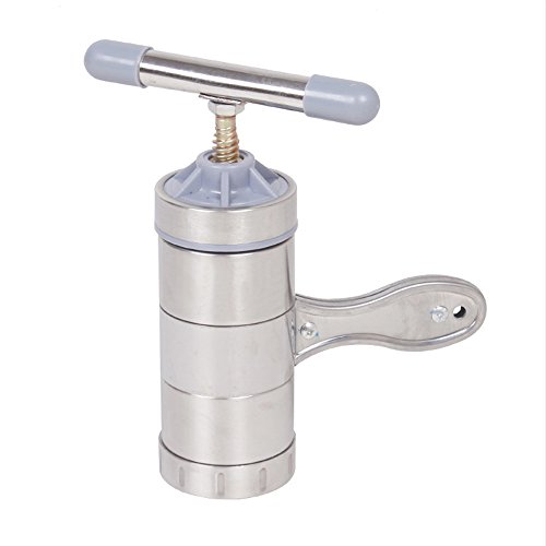 Forepin® Multi-Funktions Küche Zubehör Edelstahl Pasta Presse Nudelmaschine Spaghettieispresse Fruchtpresse Manuell mit 5 Nudel Form - 5