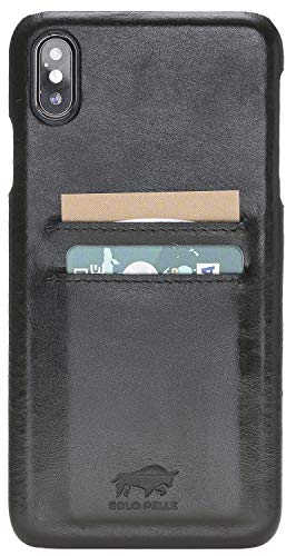 Solo Pelle iPhone XS Max Case Lederhülle Ledertasche Backcover Slimfit in Schwarz Solo Pelle iPhone XS Max Case Lederhülle Ledertasche Backcover Slimfit in Schwarz