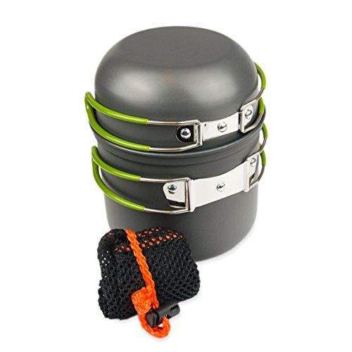 SET superleichtes Camping-Geschirr aus langlebigem Aluminium, für Festivals, Outdoor-Aktivitäten, inklusive Transportbeutel, Wandern, Nordic-Walking, Klettern, Zelten, Kochen, Farbe: Anthrazit … - 8