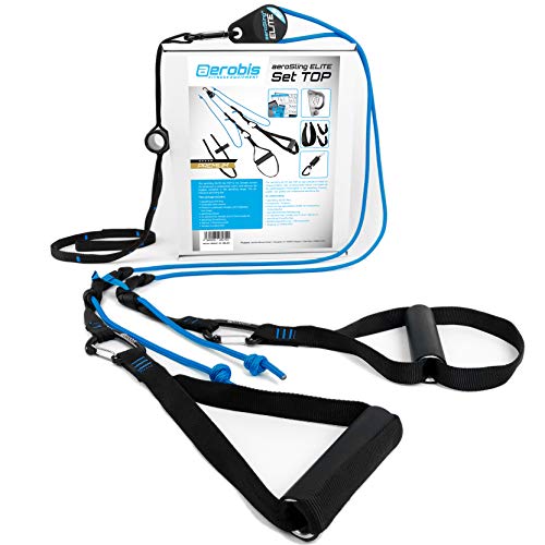 aeroSling® Elite Set Top, Suspension Trainer con puleggia, Fissaggio per Porta, Dvd-Online, Poster