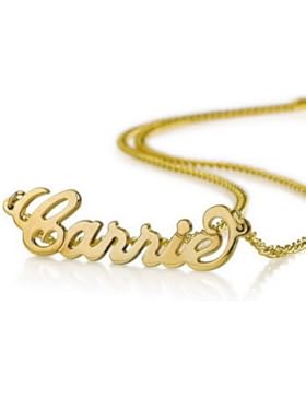 Namensanhänger aus 750er vergoldetem 925er Silber- Personalisiert mit Ihrem eigenen Namen!