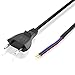 Produktbild BestPlug 1,5 Meter Stromkabel (Grundpreis 2,66 EUR/Meter) / Euro-Stecker auf offenes Ende / Schwarz