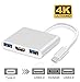 Produktbild USB Typ C auf HDMI Adapter 4 K – 3 in 1 Digital Multiport HDMI-Konverter mit USB 3.0 Port A Schnelles Laden der Port für alle MacBook/Chromebook Pixel/usb-c devices-silver