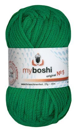Myboshi No. 5, Farbe 522 grasgrün, 25g Knäuel, Sommerwolle, häkeln, Seelengarn, 57% Baumwolle und 43% Polyamid, Trendwolle, Häkel- & Strickgarn