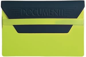 ONE SHOP DI BRACALENTE PIERO ONE SHOP Portadocumenti Auto con Pattina Blu Chiusura con Pattina Porta Libretto Assicurazione Marcatura Neutra a Secco Elegante e Compatto (Verde Lime)