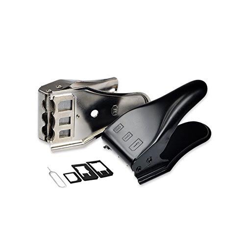 MMOBIEL   Cortador Universal 3 en 1 para Tarjeta SIM est  ndar Micro Nano para Todos los simkarten de Smartphones Tablets 3 Adaptadores SIM   1 Aguja de expulsi  n para SIM