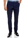 Diseñado en Francia oodji Ultra Hombre Pantalones de Algodón con Decoración en Contraste en la Cintura, Azul, ES 42 (M)