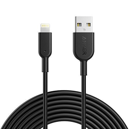 Anker PowerLine II 3m iPhone Ladekabel Lightning Kabel, MFi-Zertifiziert für iPhone 7 / 7 Plus / 6 / 6 Plus / 5S / 5 (Schwarz)