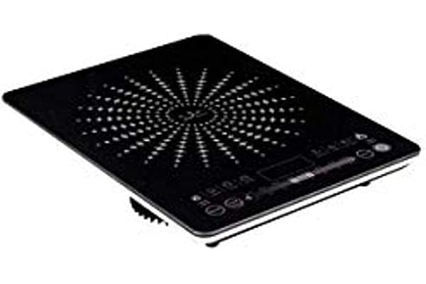 Jata VIN145 Placa de Inducción Portátil, Placas de 12 a 26 cm de Diámetro, 8 Funciones, Controles Táctiles, Display LED, Regulador Deslizante de Temperatura, Potencia 2100 W, Cristal de 4 mm