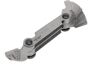 GEDORE Wskaźnik gwintu, 52 arkusze, do gwintów metrycznych i Whitworth, dobrze czytelne rozmiary