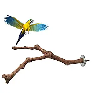 PINVNBY Parrot Perches Natural Birds Stand Wild Grape Stick Grinding Paw Climbing Wood Cage Accessories and Toy for Parakeet, Lovebirds,Budgies,Cockatiels and Finches