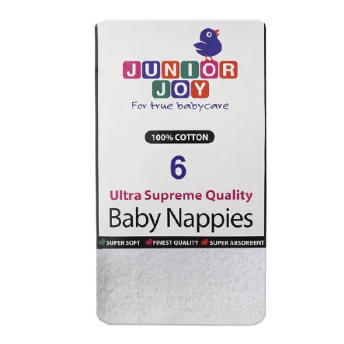 Junior Joy Ultra Supreme Baby Nappies (Pack of 6, White)