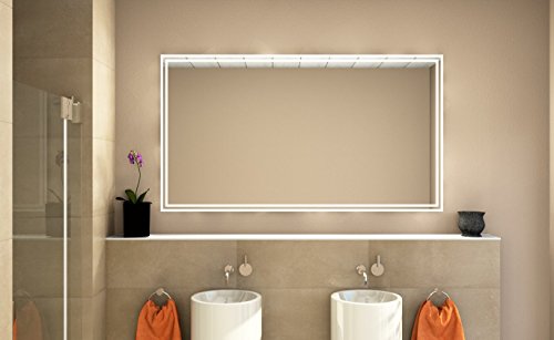 LED Badezimmerspiegel BADSPIEGEL Wandspiegel Lichtspiegel 020 (Breite: 130 x Höhe: 70 cm) - 4