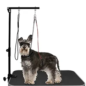 LEIBOU Foldable Pet Grooming Arm with Clamp, Dog Grooming Loop Noose &Two No Sit Haunch Holder for Medium & Small Pets 36? Height Adjustable