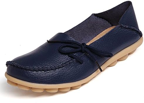 iLory Women's Casual Flat Shoes Leather Loafers Comfortable Driving Shoes Boat Shoes