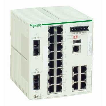 Preisvergleich Produktbild Schneider TCSESM243F2CU0 Ethernet TCP / IP Managed Switch, ConneXium, 22TX+2FX