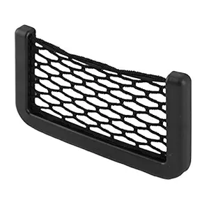 Allure Auto Car Storage Net, Black Seat Side Back Storage Net Bag, Trunk Holder Pocket Organizer String Bag Phone Stand for Jeep Compass