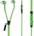 Produktbild Yuloen Gute Qualität Kopfhörer Creative In-Ear Zip Reißverschluss Stil Kopfhörer Mic Kopfhörer Headset Ohrhörer Telefon iPod Handy MP3-Player (grün)