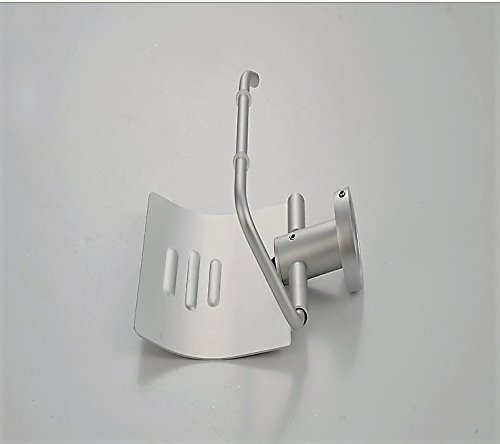 Premium Design Toilettenpapierhalter, matt-gebürstet, rostfrei, hochwertiger Klopapierhalter mit Deckel fürs WC - 3