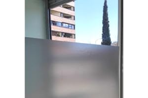 SUPER STICKER Lámina autoadhesiva de proteccion solar, traslúcido con efecto ácido arenado, para cristal, mampara, ventana, etc. Lamina de vinilo a granel. Medida: 80x120cm