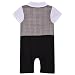 ZOEREA Baby Boys Formal Wear Wedding Suit Kids Toddler Gentleman One-piece Romper Jumpsuit Outfit Clothes Black Grey 0-24 Months