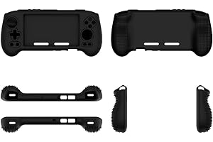 QJONSIU Cover Compatibile con Anbernic RG556/RG557, Antigraffio Protettiva Case in Silicone Morbido-Nero