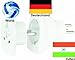 Produktbild Design Reiseadapter Welt auf Indien + Deutschland (Kombi Reisestecker,2er-Set, Steckdosenadapter IN)