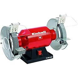 Einhell Touret à meuler TC-BG 200 (400 W, Porte-outils réglable, 4 patins en caoutchouc anti-vibrations, Livré avec meule de dégrossissage et meule de ponçage fin)