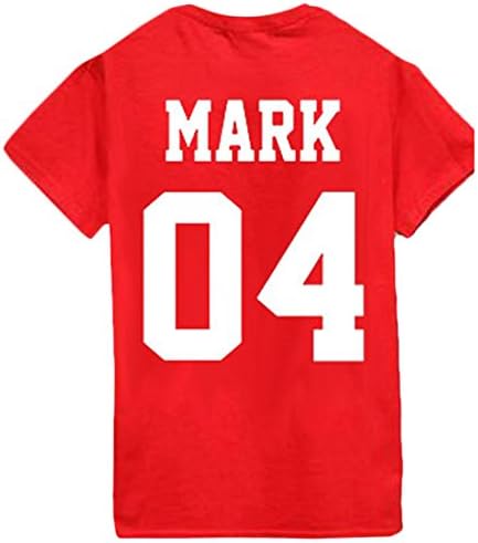 Partiss Unisex Kpop GOT7 Short Sleeve T-Shirt,Chinese L,Mark 04 Red