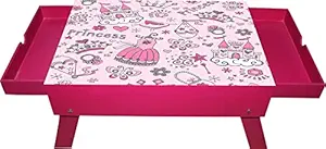 Enigmatic Woodworks Study Table for Kids, Bed, Laptop, Multi Purpose, Storage (Pink Princess Accessories)