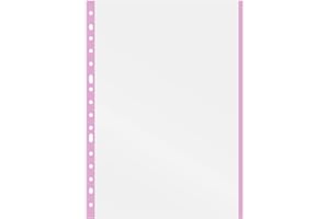 Grafoplás | Multi-Drill Sleeves Lavender Edge | 10 Units | Folio Size | 16 Drills | Crystal Finish | Extra Polypropylene | Reinforced Spine | Perfect School Supplies for Filing Cabinet