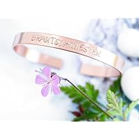 Kupfer Armreif BRAUTSCHWESTER handgestempelt 6mm breit - Hochzeit - bis 20 Zeichen