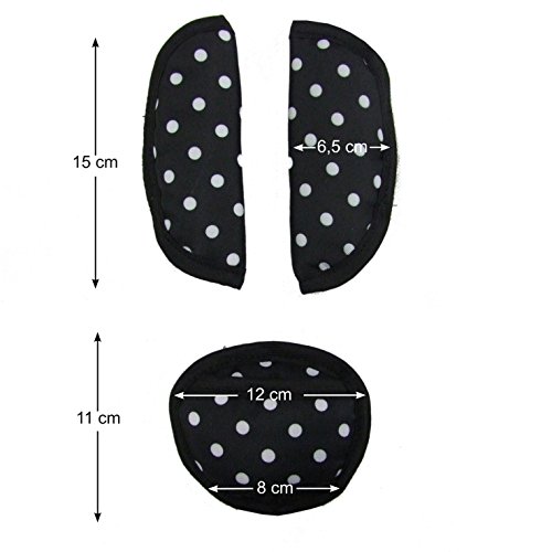 Babys-Dreams UNIVERSAL 3tlg. SET Gurtpolster + Schrittpolster für Maxi-Cosi, Römer – *10 FARBEN* – Babyschalen Gruppe0 NEU - 6