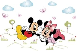 KIBI STORE Kibi Adesivi Muro Minnie Disney Adesivi Muro Mickey Mouse Adesivo Da Parete Minnie Camera Da Letto Bambini Stickers Muro Bambini Mickey Mouse Adesivi Muro Topolino Disney