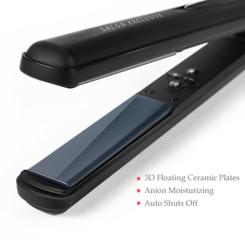 BESTOPE Haarglätter Keramikplatten Glätteisen mit LED Anzeige und Tastensperre Hair Styler Auto-abschalten Hitzebeständige Haarbürste - 3