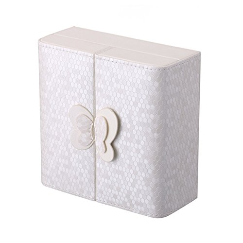 Schmuckkästchen,Wuudi klein tragbar Leder Reisen Schmuck Fall Schmetterling Deko Display Aufbewahrung Organizer für Ringe Halskette