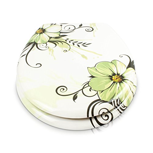 WC Sitz mit Absenkautomatik – „Blumenzauber“ Design – Toilettendeckel mit Motiv aus Duroplast inkl. Montagesatz – VENKON - 6