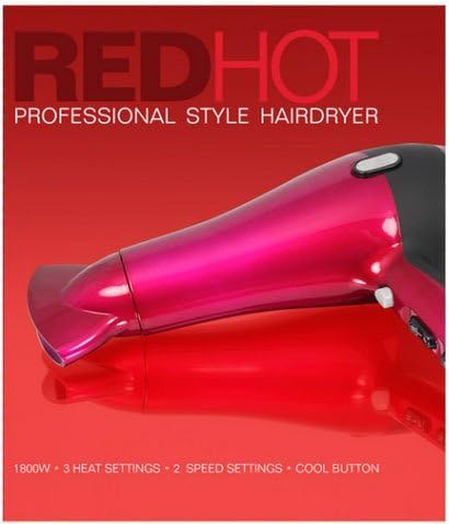 Powerful 2000W RED HOT PROFESSIONAL HAIRDRYER STYLISH DESIGN LIGHTWEIGHT HAIR DRYER - (Eco Packaging)