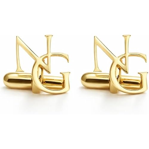 Personalized Gold-Plated Initial Cufflinks for Men, Custom Monogram Design, Elegant Wedding Gift Accessories, Formal Business Wear