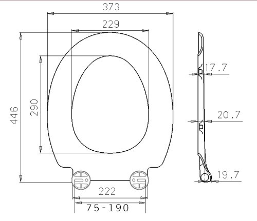 WOLTU WS2597-1 Premium Duroplast WC Sitz, Absenkautomatik, Fast Fix/Schnellbefestigung, Edelstahl-Befestigung mit Knopfdruck, Softclose, Toilettensitz WC Deckel Klobrille(Dunkelblau) - 6