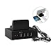 Produktbild QICENT 34W 4 Port USB Ladestation Desktop Ladeständer (1 Port QC2.0 + 3 Port mit Smart IC Technologie) für Smartphones Tablets - Schwarz