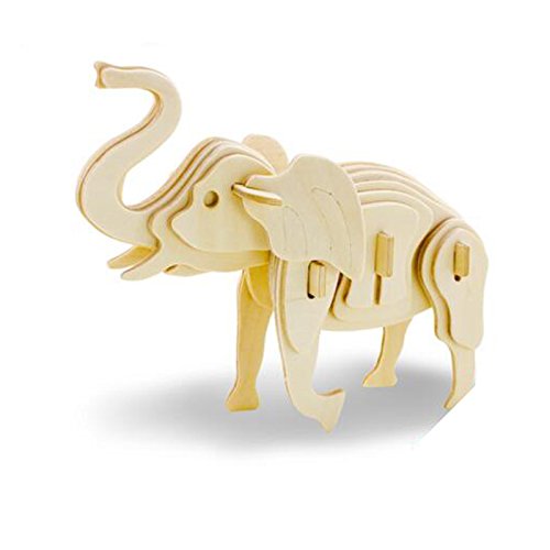 Preisvergleich Produktbild Dodolive Interactive Assembly DIY 3D Wooden Jigsaw Puzzle,Model of Elephone
