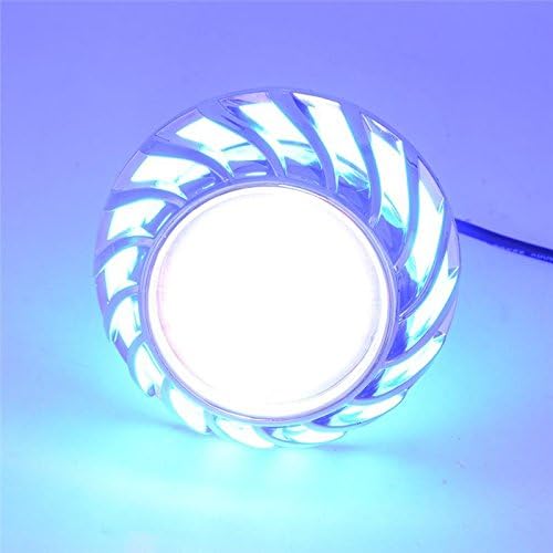 LyaAC CREE Angel Eyes Devil Eyes Hi/Low Beam LED Projector Headlight for Car Motorcycle EMY-01 (Blue Halo)