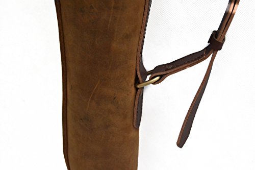 Thick-Padded-Brown-Leather-Shotgun-Slip-Case-Lamb-Wool-Lined
