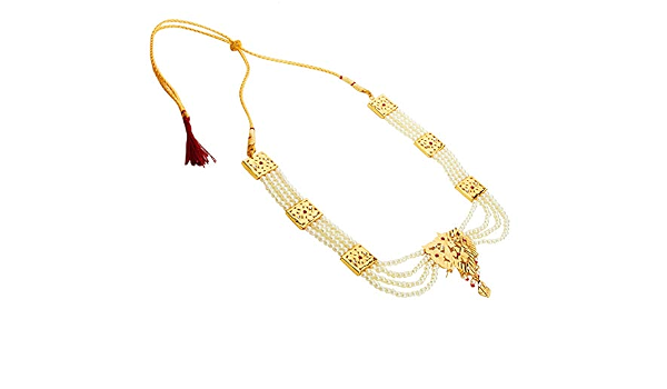 Buy White Pearl Necklace Golden 