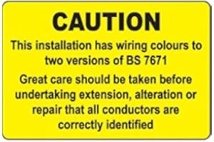 Caledonia Signs 59819 This Installation has Wiring Colours Label, 75 mm x 50 mm (Pack of 100)