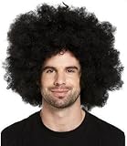  Peluca Afro Grande Color Negro - Unisex