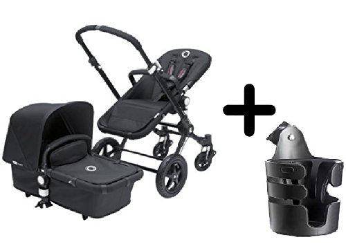 Bugaboo Cameleon3 Complete Stroller 2015, Black/Black + Bugaboo Cup Holder by Bugaboo Strollers