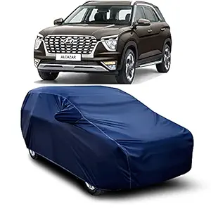 SHAWK Water Resistent-Car Body Cover for Compatible with Hyundai Alcazar Signature Diesel car Cover(Navy Blue)